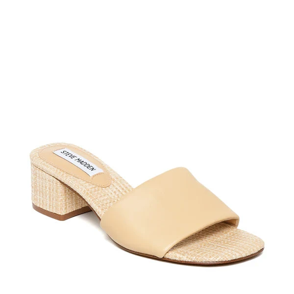 Steve Madden Blanche Slide Natural Leahter 4 Steve Madden Blanche Slide Natural Leahter - Image 2