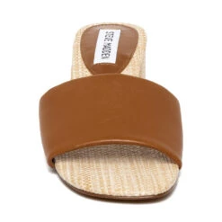 Steve Madden Blanche Slide Tan Leather -Steve Madden Shop BLANCHE TAN LEATHER 04 web