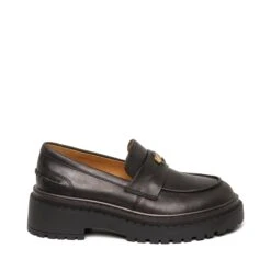 Steve Madden Pursuit Flat Shoe Black Leather