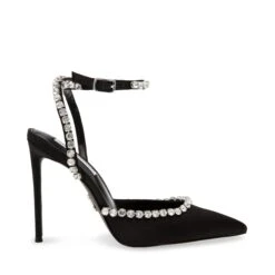 Steve Madden Vamper Sandal Black Satin