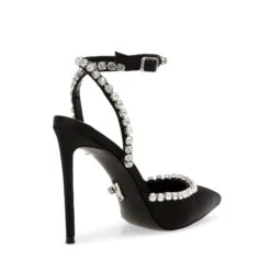Steve Madden Vamper Sandal Black Satin -Steve Madden Shop SM11002577 04003 486 03