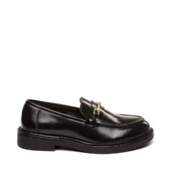 Steve Madden Huddles Loafer Black Leather