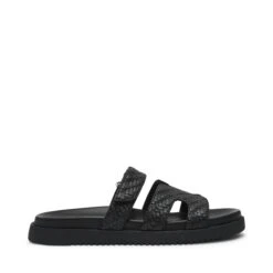 Steve Madden Missile Sandal Black Emboss