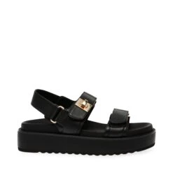 Steve Madden Bigmona Sandal Black Leather 1
