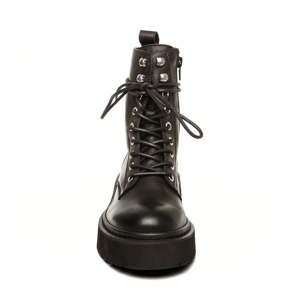 Steve Madden Gusto Biker Boots Black Leather 5 Steve Madden Gusto Biker Boots Black Leather - Image 3