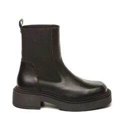 Steve Madden Churro Boots Black Leather