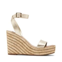 Steve Madden Cassie Sandals Gold Leather