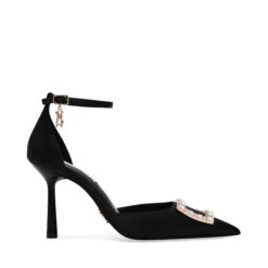 Steve Madden Accession Heeled Sandals Black Satin