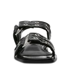Steve Madden Saria Flat Sandals Black Patent -Steve Madden Shop SM11003502 02002 018 03