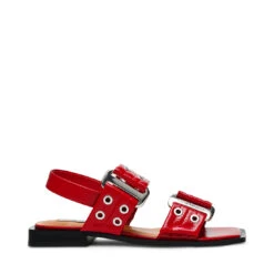 Steve Madden Saria Flat Sandals Red Patent