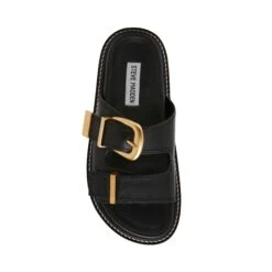 Steve Madden Arch Slides Blk Action Leather -Steve Madden Shop SM11003596 03001 05O 06