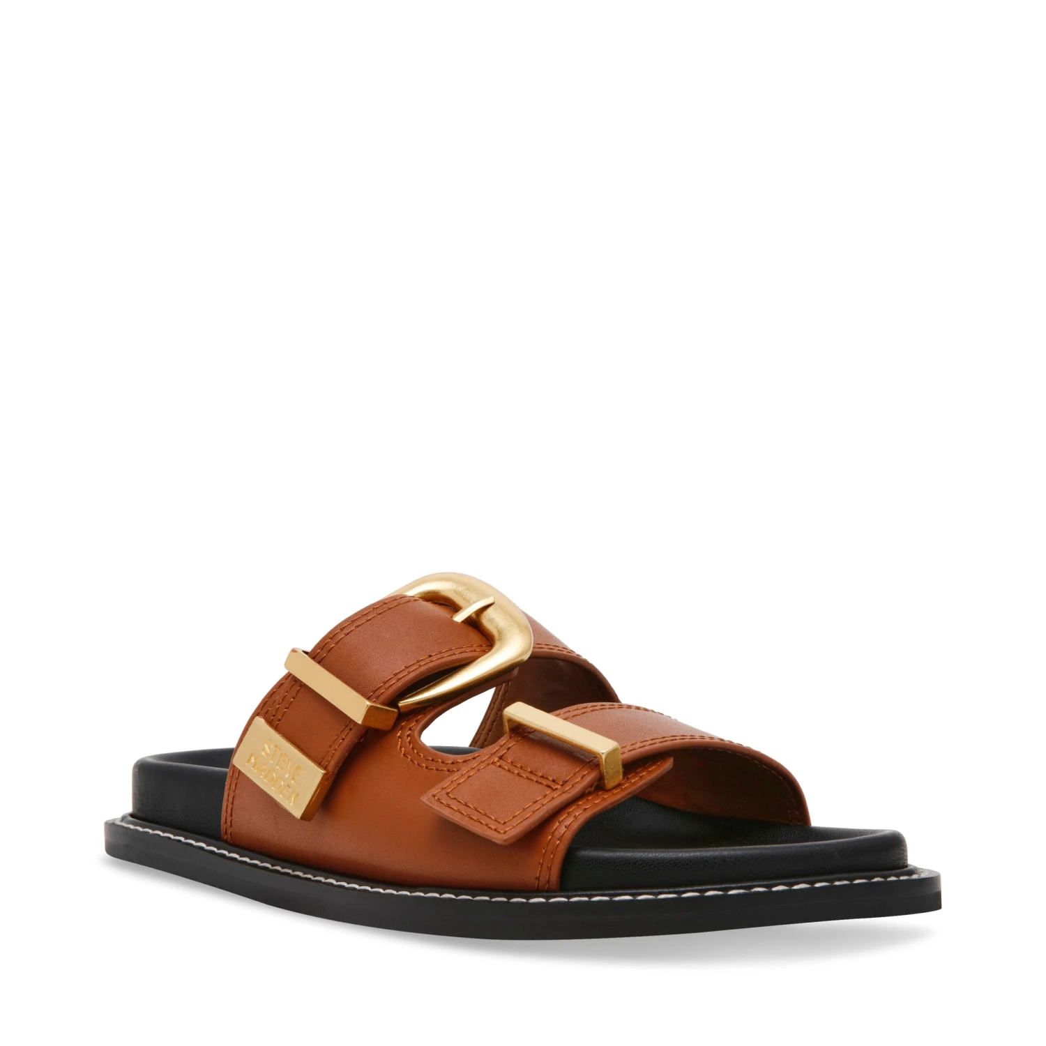 Steve Madden Arch Slides Cognac Leather 4 Steve Madden Arch Slides Cognac Leather - Image 2