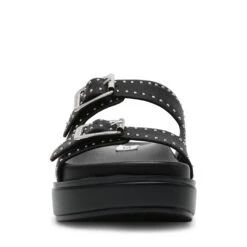 Steve Madden Freelance Slides Blk Action Leather -Steve Madden Shop SM11003598 03001 05O 04