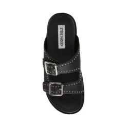 Steve Madden Freelance Slides Blk Action Leather -Steve Madden Shop SM11003598 03001 05O 06
