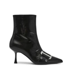 Steve Madden Slinger Bootie Black Crinkle Patent