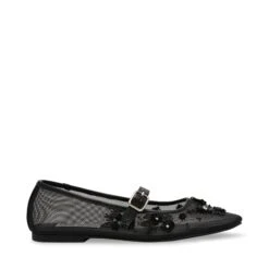 Steve Madden Wildflower Flat Shoe Black Mesh