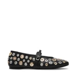 Steve Madden Rejoice S Flat Shoe Black Silver Gold