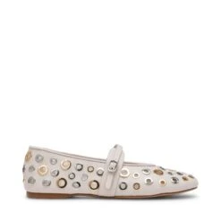 Steve Madden Rejoice S Flat Shoe Bone Silver Gold