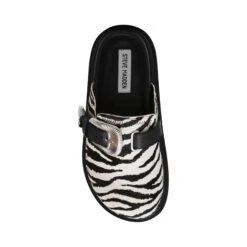 Steve Madden Offbeat L Slide Black Zebra -Steve Madden Shop SM11003657 03001 BZ 03