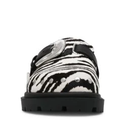 Steve Madden Offbeat L Slide Black Zebra -Steve Madden Shop SM11003657 03001 BZ 04