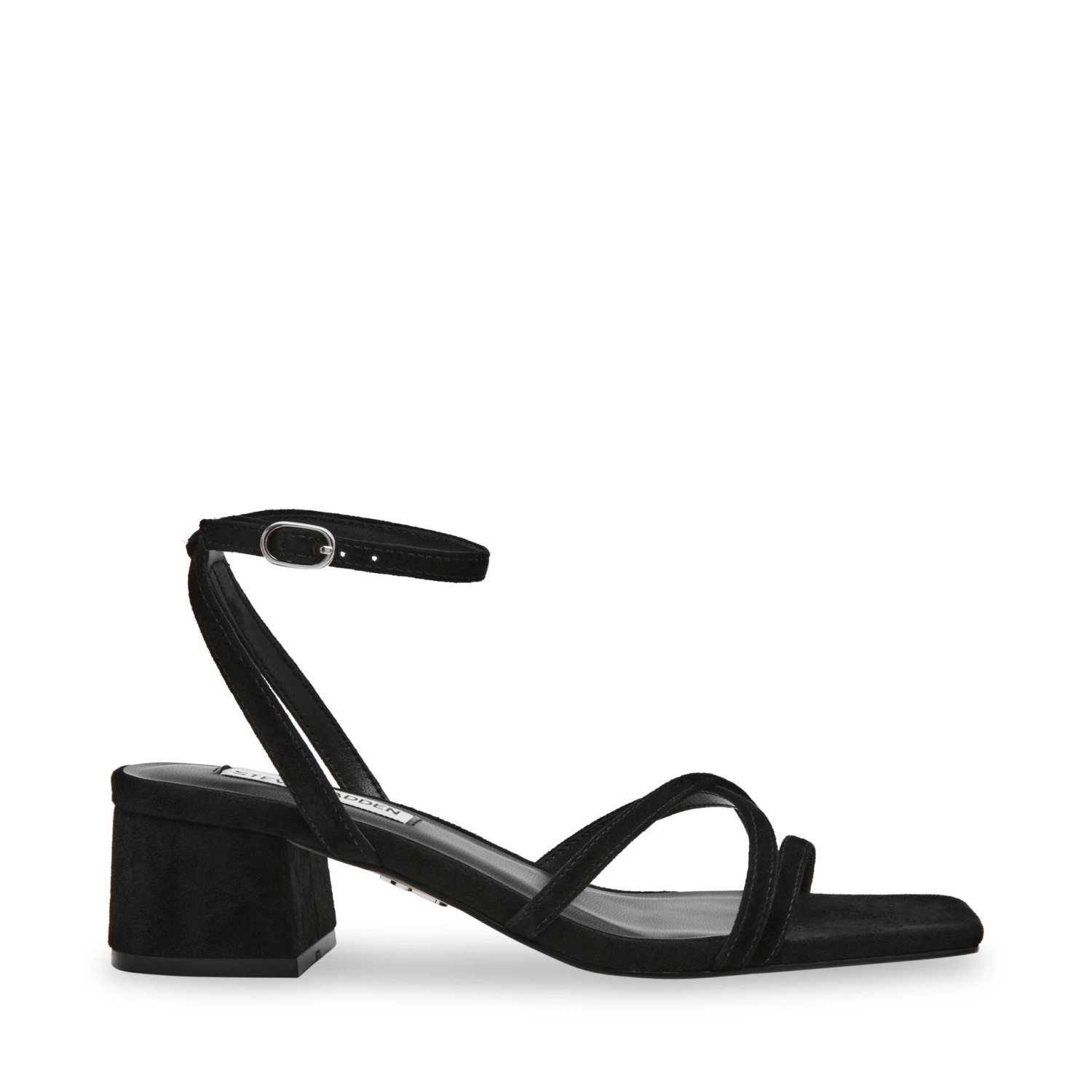 Steve Madden Gleams Sandal Black Suede 3 Steve Madden Gleams Sandal Black Suede