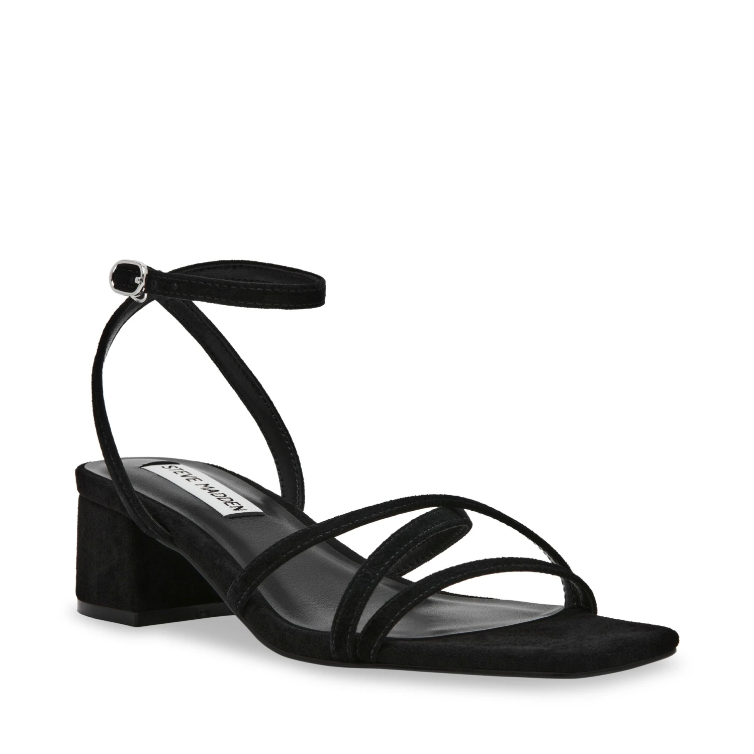 Steve Madden Gleams Sandal Black Suede 4 Steve Madden Gleams Sandal Black Suede - Image 2