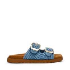 Steve Madden Miramar Sandal Denim Raffia