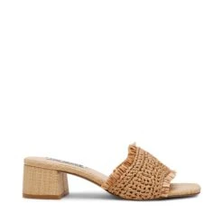 Steve Madden Cienega Flat Shoe Tan Raffia