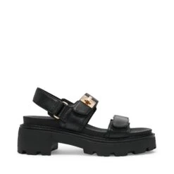 Steve Madden Supermona Sandal Black Leather