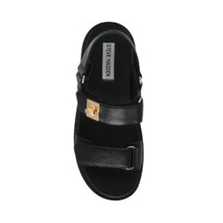 Steve Madden Supermona Sandal Black Leather -Steve Madden Shop SM11003868 03001 017 05