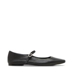 Steve Madden Maple Flat Shoe Black Leather