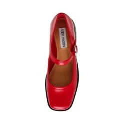 Steve Madden Delancy Flat Shoe Red Leather -Steve Madden Shop SM11003873 03001 607 05