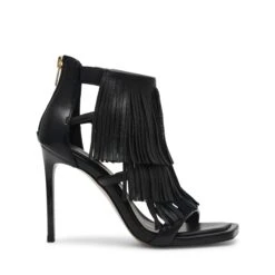 Steve Madden Fringzy Sandal Black Leather