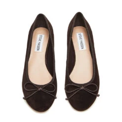 Steve Madden Cherisher Flat Shoe Chocolate Brown Suede -Steve Madden Shop SM11003890 03002 880 04