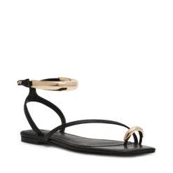 Steve Madden Odyssey Sandal Black Leather -Steve Madden Shop SM11003929 03001 017 02