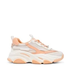 Steve Madden Possession E Sneaker Peach Silver