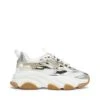 Steve Madden Possession E Sneaker Silver Gold Cream