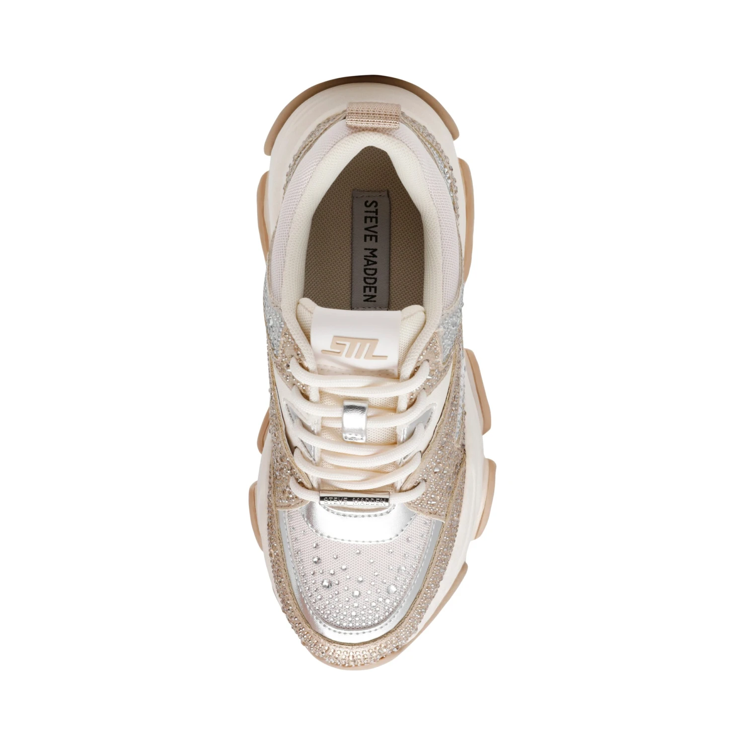 Steve Madden Privy Sneaker Silver Gold Cream 7 Steve Madden Privy Sneaker Silver Gold Cream - Image 5