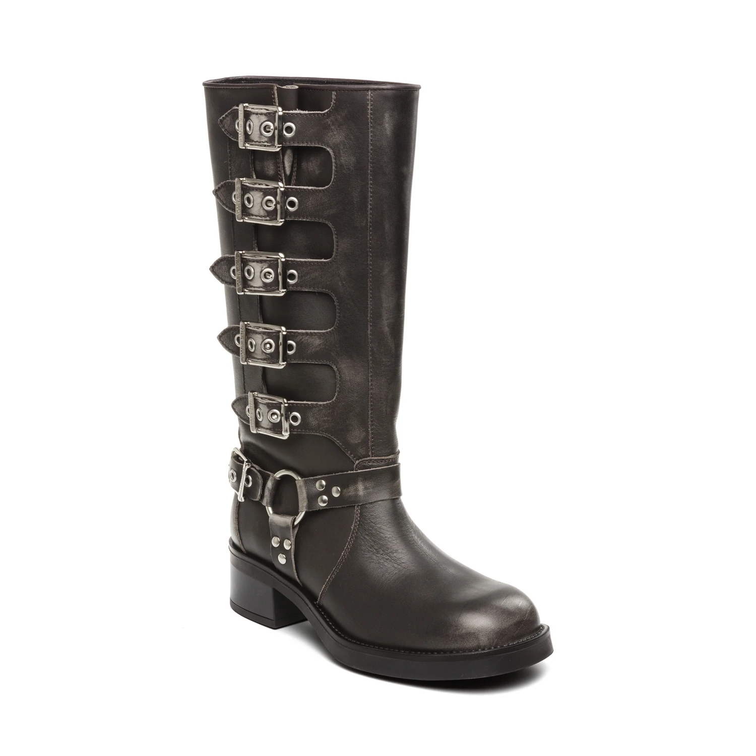 Steve Madden Brocks Boot Dk Grey Leather 1 4 Steve Madden Brocks Boot Dk Grey Leather 1 - Image 2