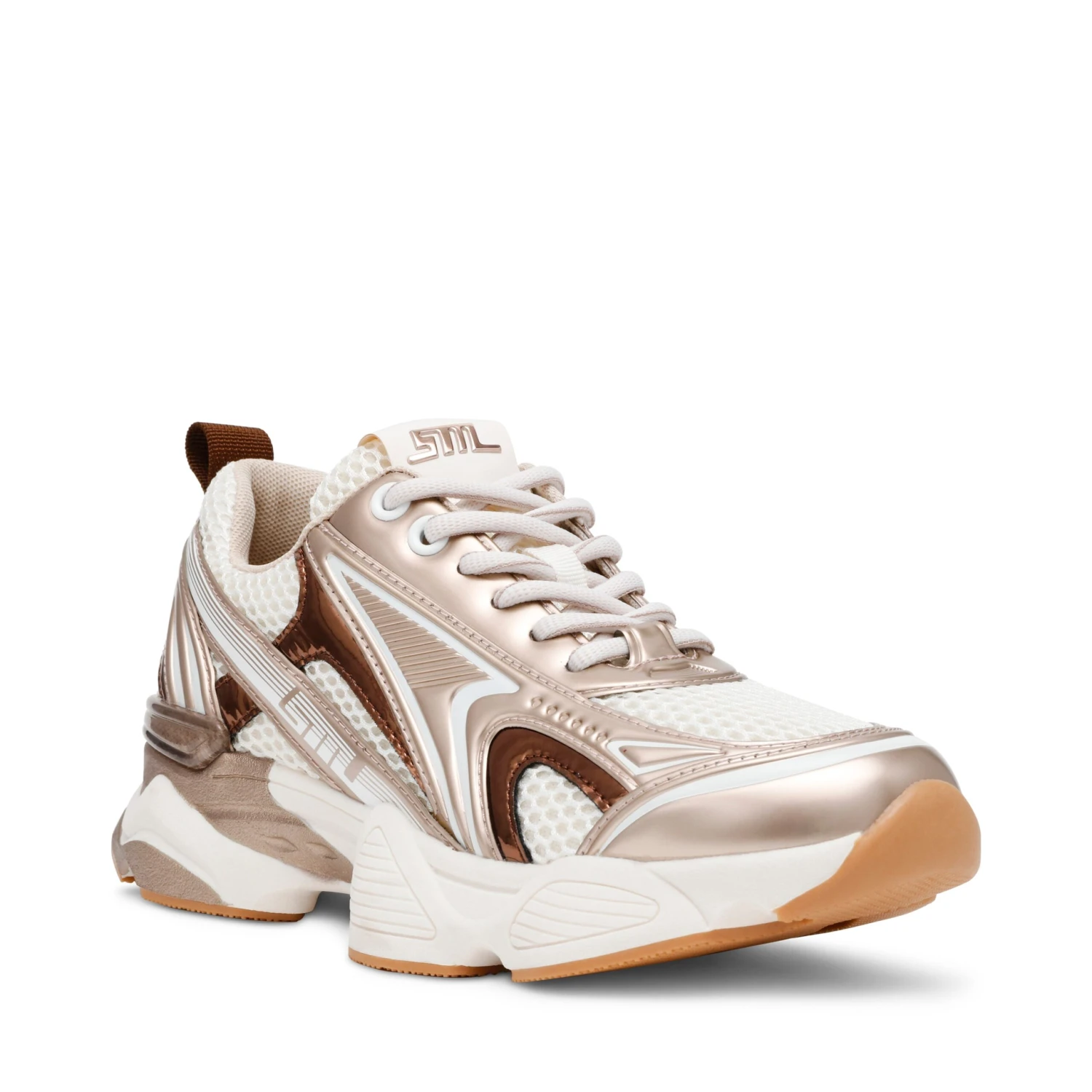 Steve Madden Speedster E Sneaker Silver Gold Cream 4 Steve Madden Speedster E Sneaker Silver Gold Cream - Image 2