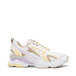 Steve Madden Speedster E Sneaker White Yellow Lavender