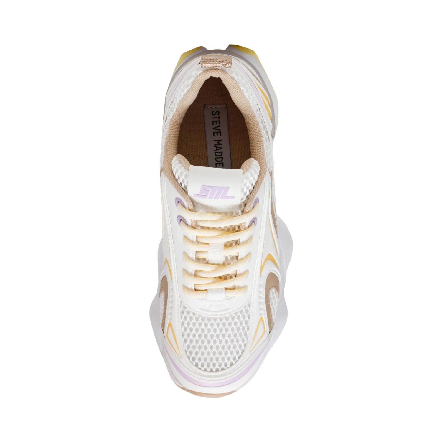 Steve Madden Speedster E Sneaker White Yellow Lavender 7 Steve Madden Speedster E Sneaker White Yellow Lavender - Image 5