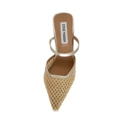 Steve Madden Brinley Sandal Gold Raffia -Steve Madden Shop STEVEMADDEN SHOES BRINLEY GOLD NATURAL TOP
