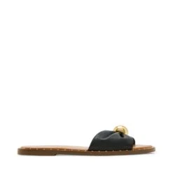 Steve Madden Dipsy Sandal Black Leather