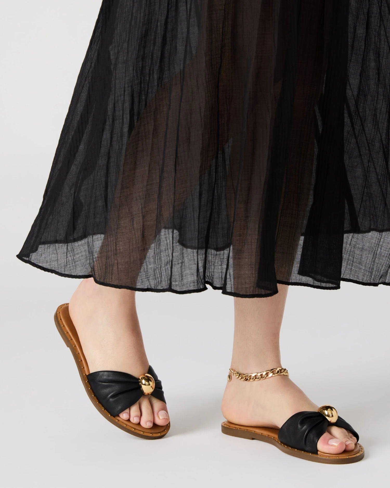 Steve Madden Dipsy Sandal Black Leather 9 Steve Madden Dipsy Sandal Black Leather - Image 7