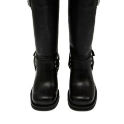 Steve Madden Eastern Boot Black -Steve Madden Shop STEVEMADDEN SHOES EASTERN BLACK LEATHER PAIR TOP