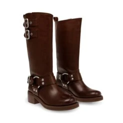 Steve Madden Eastern Boot Brown -Steve Madden Shop STEVEMADDEN SHOES EASTERN BROWN LEATHER PAIR