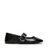 Steve Madden Jenni Flat Shoe Black Leather