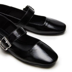 Steve Madden Jenni Flat Shoe Black Leather -Steve Madden Shop STEVEMADDEN SHOES JENNI BLACK LEATHER 04