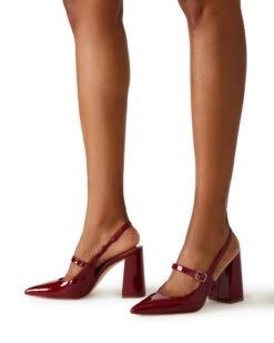 Steve Madden Maegan Sandal Wine Patent -Steve Madden Shop STEVEMADDEN SHOES MAEGAN WINE PATENT LEGS DOWN 0797